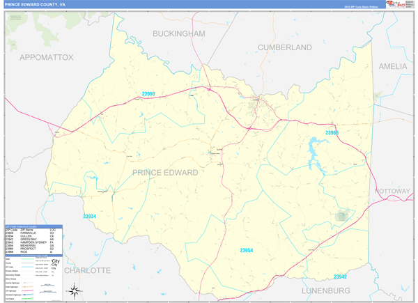Prince Edward County Digital Map Basic Style
